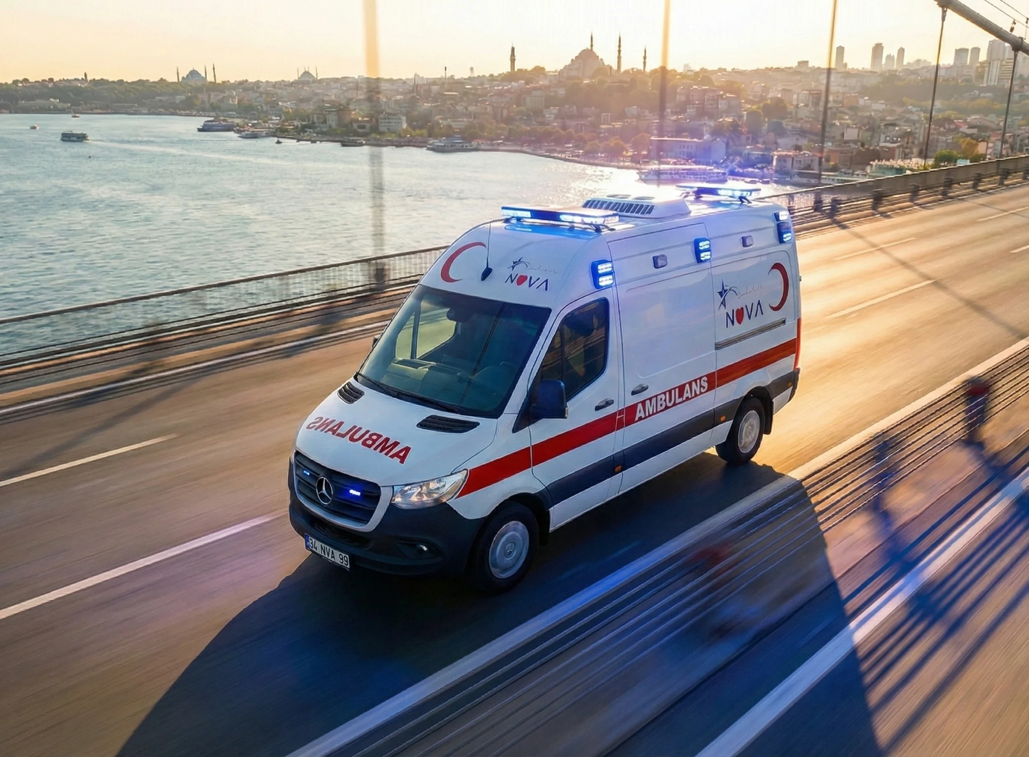 Modern ve tam donanımlı Nova Ambulans aracı görevde